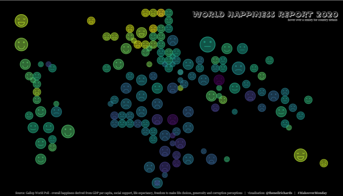World Happiness map - Neil Richards